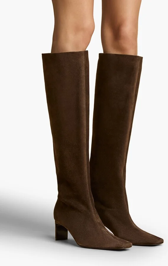 Ona Knee-High Boot in Ebano Suede - Image 5