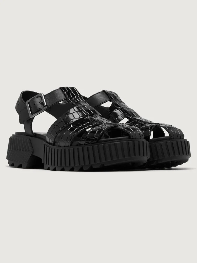 Ona Streetworks Fisherman Mid Sandal - Black/Sea Salt - Image 4