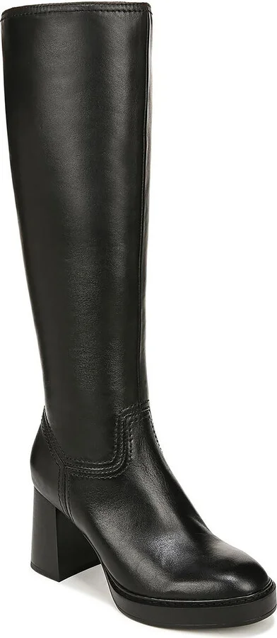 Ona Womens Leather Wide Calf Knee-High Boots