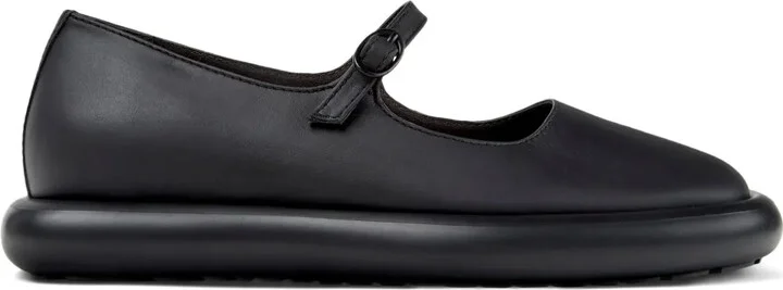 Onda leather buckled flat pumps