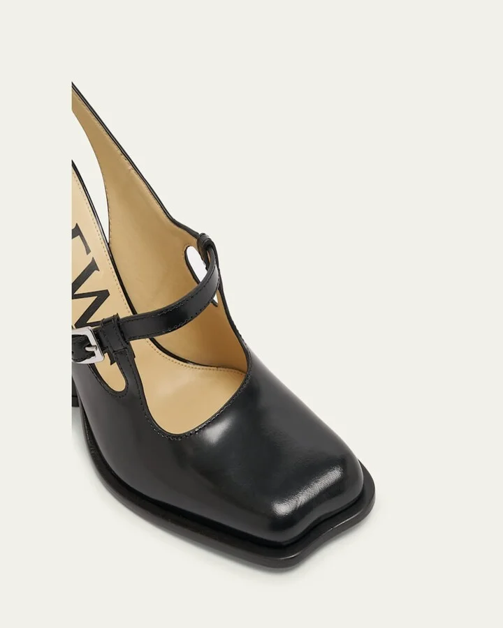 Onda Leather Mary Jane Slingback Pumps - Image 4