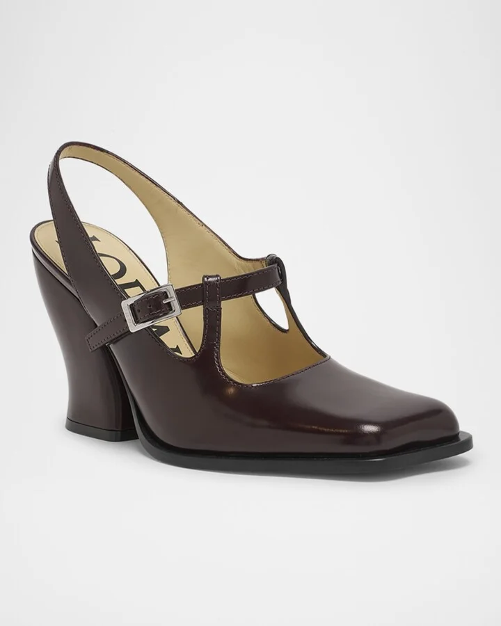 Onda Leather Mary Jane Slingback Pumps - Image 6