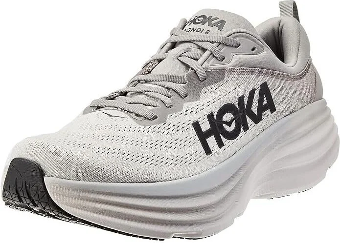 One Mens Bondi 8 Road Running Shoes - Sharkskin/Harbor Mist