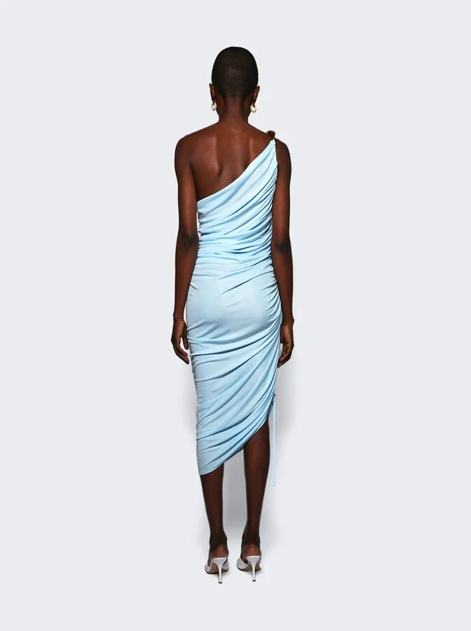 One Shoulder Midi Dress Iceberg Blue