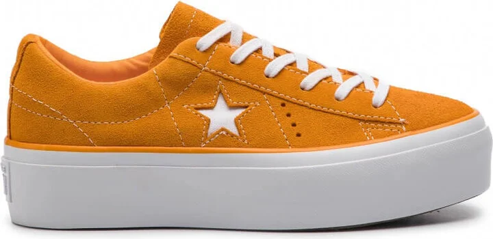 One Star Platform OX Ladies Bright Orange Suede Sneakers