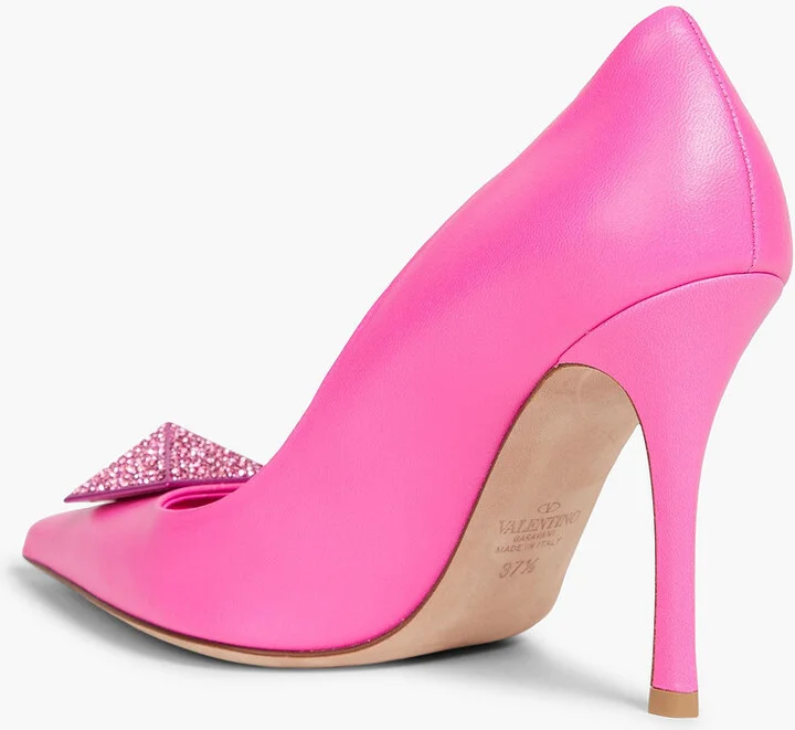 One Stud crystal-embellished leather pumps - Image 3