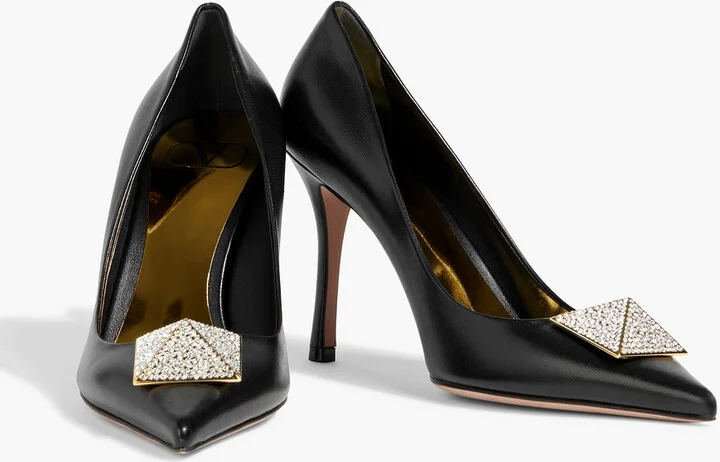 One Stud embellished leather pumps - Image 2