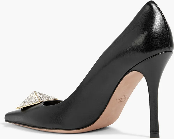 One Stud embellished leather pumps - Image 3