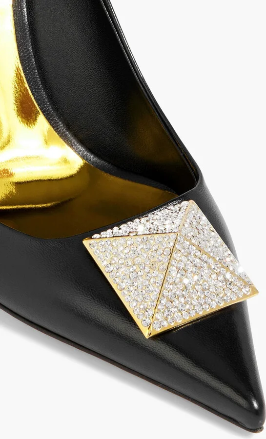 One Stud embellished leather pumps - Image 4