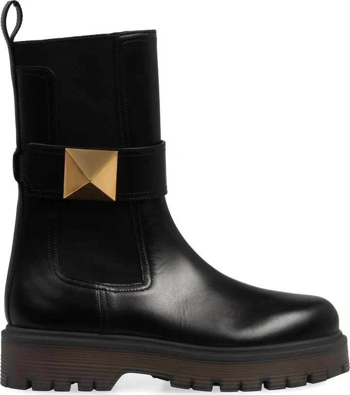 One Stud Leather Chelsea Boots - Image 2