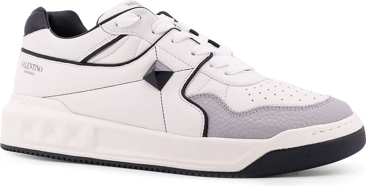 One-stud Low-top Valentino Garavani Leather Sneakers - Image 2