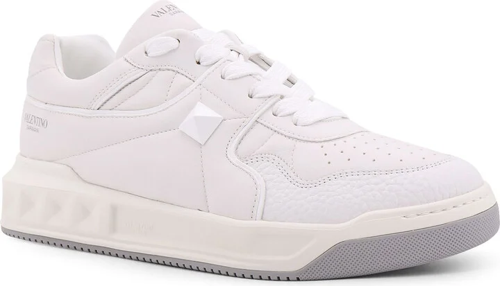 One-stud Low-top Valentino Garavani Leather Sneakers - Image 2