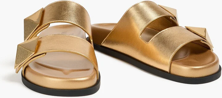 One Stud metallic leather sandals - Image 2