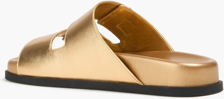 One Stud metallic leather sandals - Image 3