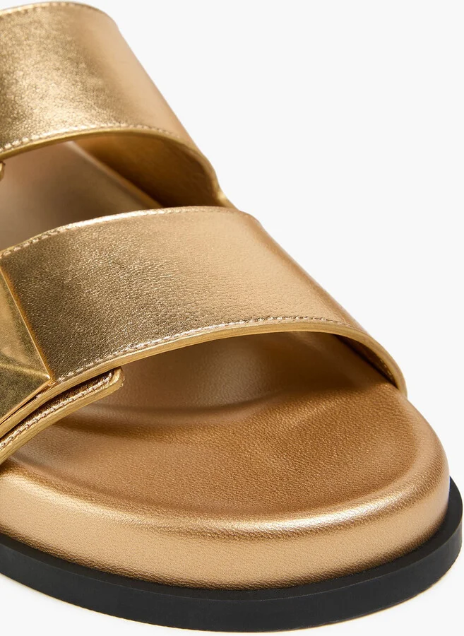 One Stud metallic leather sandals - Image 4