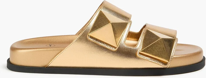 One Stud metallic leather sandals