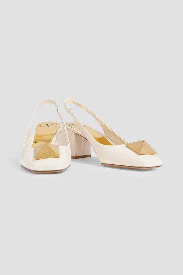 One Stud patent-leather slingback pumps - Image 2