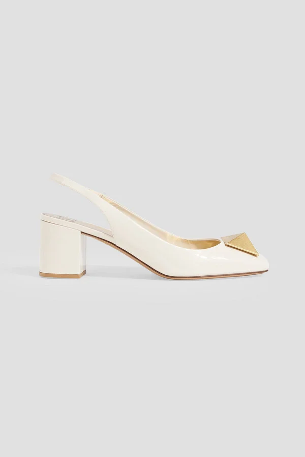 One Stud patent-leather slingback pumps