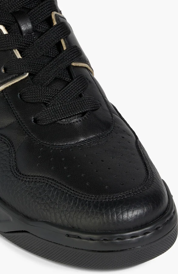 One Stud smooth and pebbled-leather high-top sneakers - Image 4