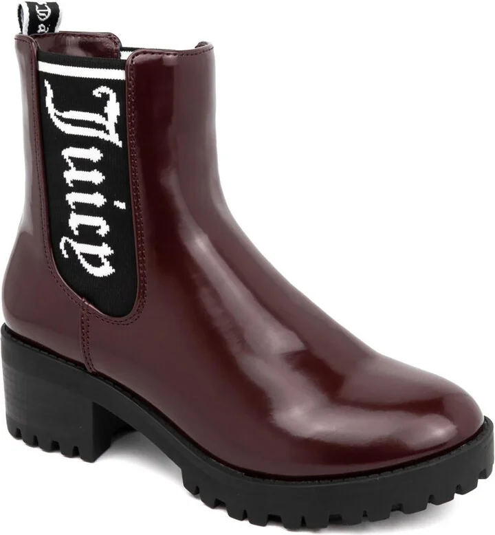 One Up Womens Block Heel Lug Sole Mid-Calf Boots