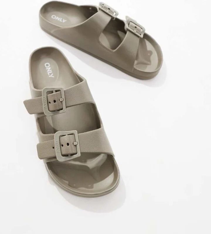 ONLY double strap sandals in light brown - Image 2
