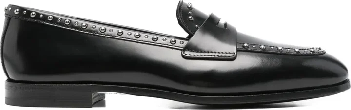 Onyx Met. studded penny loafers