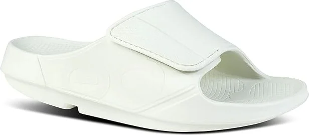 OOFOS OOahh Sport Flex Slide Walking Shoes Cosmic Gray : Men's 10 - Women's 12 Medium, Rubber