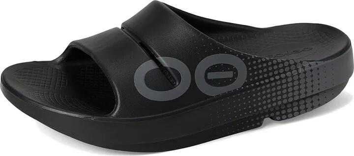OOFOS OOahh Sport Slide Walking Shoes Matrix Black : Men's 3 - Women's 5 Medium, Rubber - Image 5