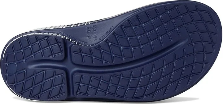 OOFOS OOahh Sport Slide Walking Shoes Matrix Navy : Men's 5 - Women's 7 Medium, Rubber - Image 3