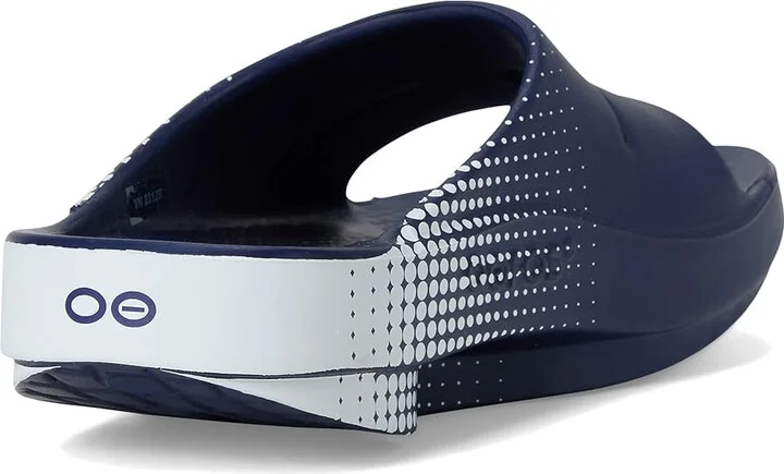 OOFOS OOahh Sport Slide Walking Shoes Matrix Navy : Men's 5 - Women's 7 Medium, Rubber - Image 4