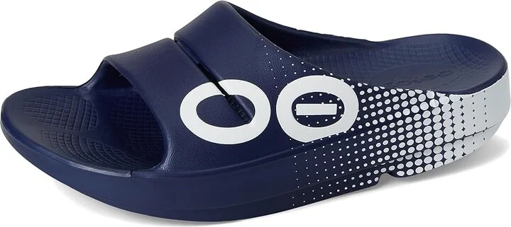 OOFOS OOahh Sport Slide Walking Shoes Matrix Navy : Men's 5 - Women's 7 Medium, Rubber - Image 5