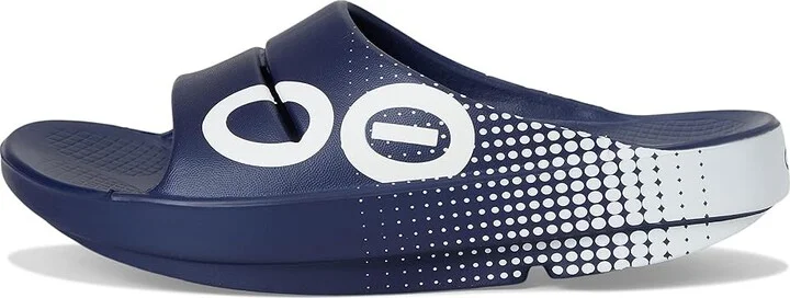 OOFOS OOahh Sport Slide Walking Shoes Matrix Navy : Men's 5 - Women's 7 Medium, Rubber - Image 6