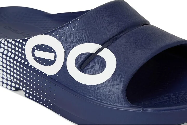OOFOS OOahh Sport Slide Walking Shoes Matrix Navy : Men's 5 - Women's 7 Medium, Rubber - Image 7