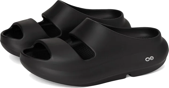 OOFOS Ooyea Wedge Shoes Black : Men's 3 - Women's 5 Medium, Synthetic