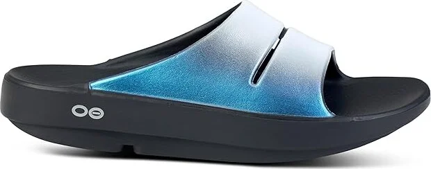 OOFOS Women's OOahh Luxe Slide Women's Walking Shoes Frost : 10 M, Rubber - Image 7