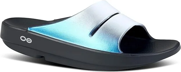 OOFOS Women's OOahh Luxe Slide Women's Walking Shoes Frost : 10 M, Rubber