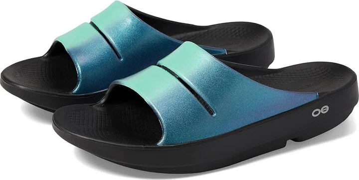 OOFOS Women's Ooahh Luxe Women's Sandals Atlantis : 10 M, Synthetic