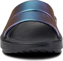 OOFOS Women's Ooahh Luxe Women's Sandals Midnight Spectre : 5 M, Synthetic - Image 5