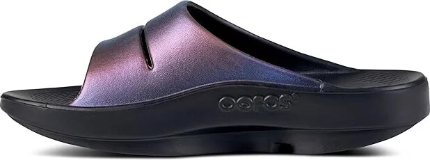 OOFOS Women's Ooahh Luxe Women's Sandals Midnight Spectre : 5 M, Synthetic - Image 6