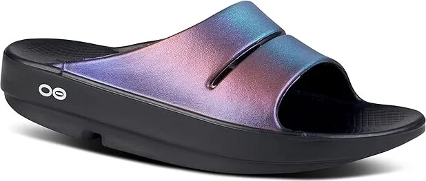 OOFOS Women's Ooahh Luxe Women's Sandals Midnight Spectre : 5 M, Synthetic