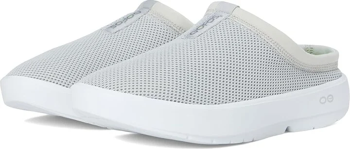 OOFOS Women's OOcoozie Sport Mule Shoe Women's Walking Shoes White/Grey : 9.5 M, Synthetic