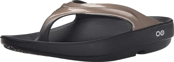 OOFOS Women's OOlala Sandal Women's Sandals Black/Latte : 5 M, Synthetic