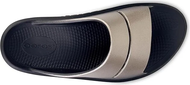 OOFOS Women's OOmega OOahh Luxe Slide Women's Shoes Latte : 6 M, Synthetic - Image 2