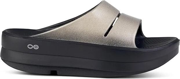 OOFOS Women's OOmega OOahh Luxe Slide Women's Shoes Latte : 6 M, Synthetic - Image 7