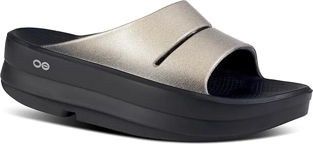 OOFOS Women's OOmega OOahh Luxe Slide Women's Shoes Latte : 6 M, Synthetic