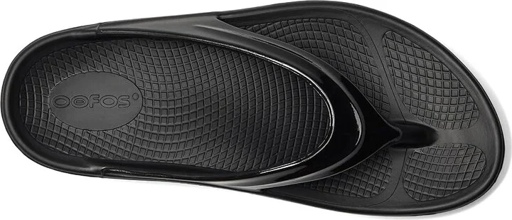 OOFOS Women's Oomega Thong Women's Shoes Black : 6 M - Image 2
