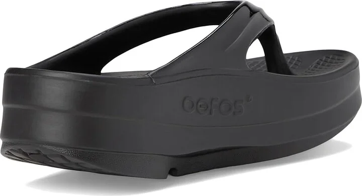OOFOS Women's Oomega Thong Women's Shoes Black : 6 M - Image 4