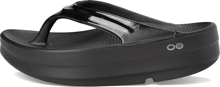 OOFOS Women's Oomega Thong Women's Shoes Black : 6 M - Image 6