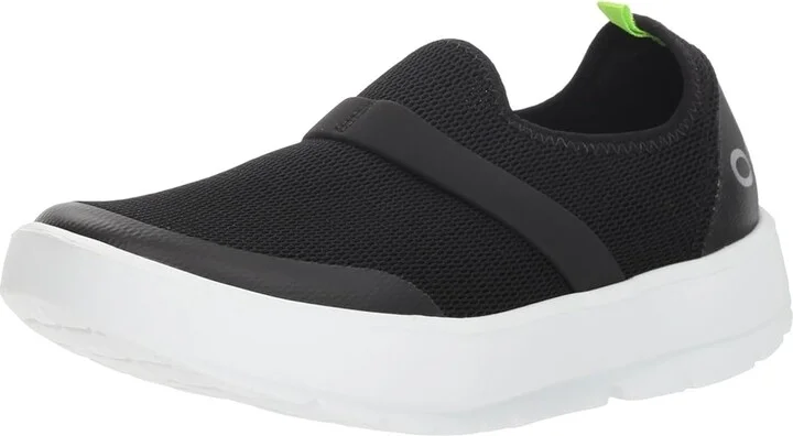 OOFOS Women's OOmg Low Mesh Women's Slip on Shoes White/Black : 5 M, Textile - Image 2