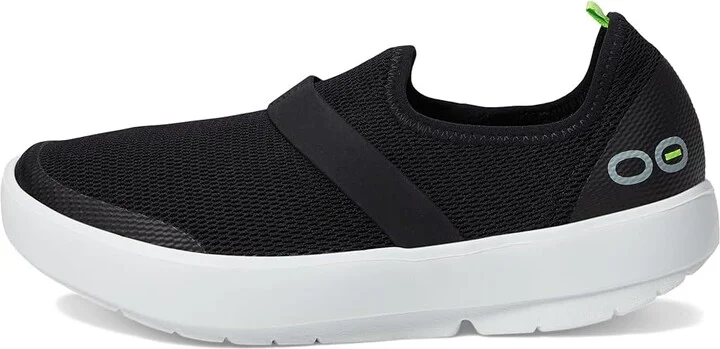 OOFOS Women's OOmg Low Mesh Women's Slip on Shoes White/Black : 5 M, Textile - Image 7